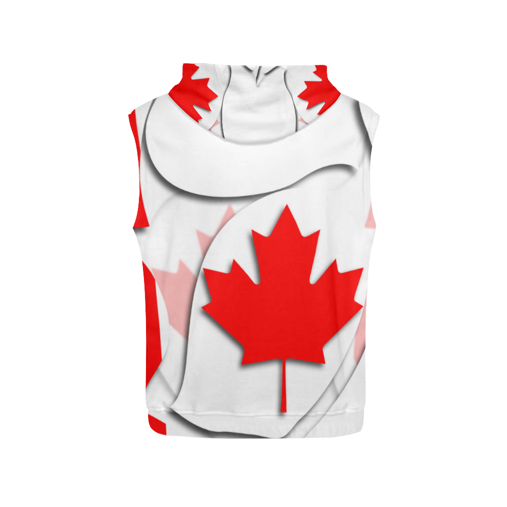 Flag of Canada All Over Print Sleeveless Hoodie for Women (Model H15)