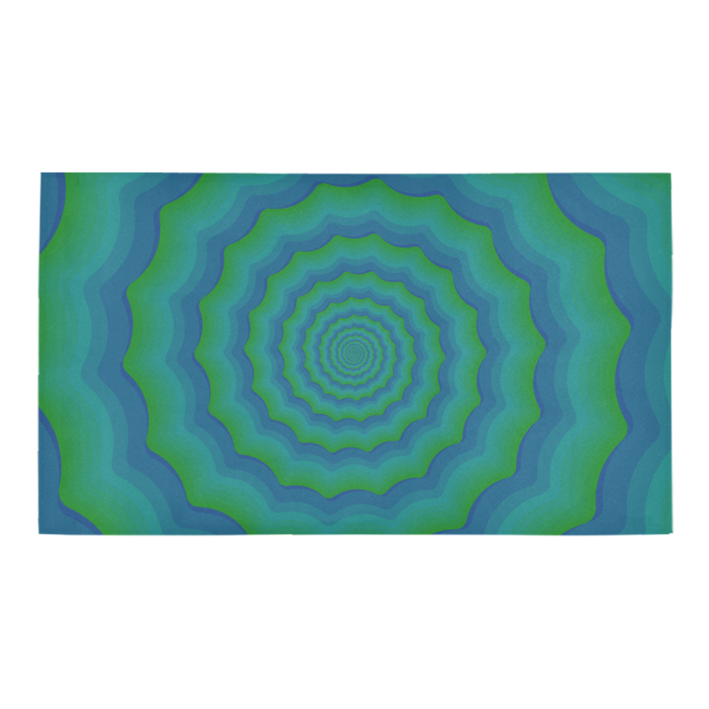 Green blue vortex Bath Rug 16''x 28''