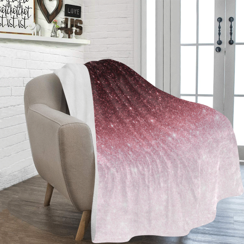 rose gold Glitter gradient Ultra-Soft Micro Fleece Blanket 54''x70''