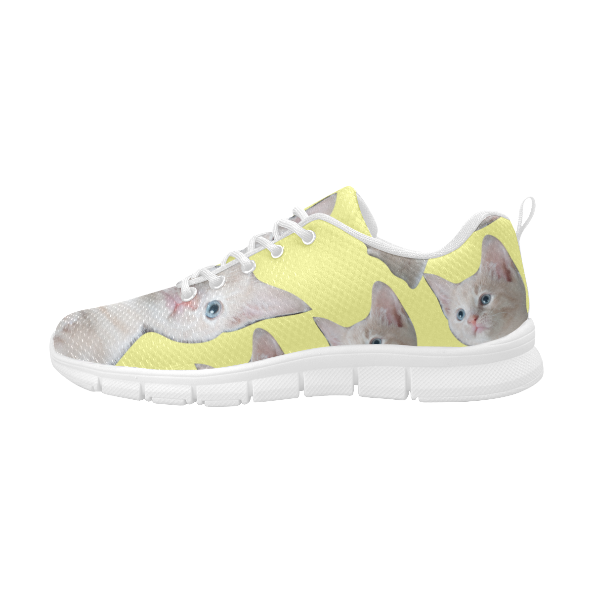 Abyssinian Cat Yellow Women's Breathable Running Shoes (Model 055)