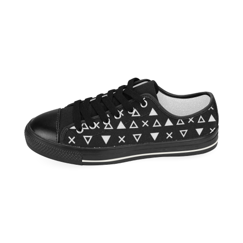 Geo Line Triangle Women's Classic Canvas Shoes (Model 018)