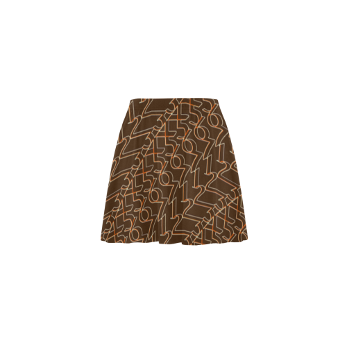 NUMBERS Collection 1234567 Brown Mini Skating Skirt (Model D36)