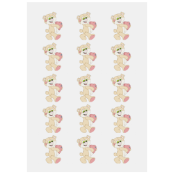 Patchwork Heart Teddy Personalized Temporary Tattoo (15 Pieces)