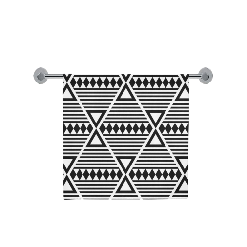Black Aztec Tribal Bath Towel 30"x56"