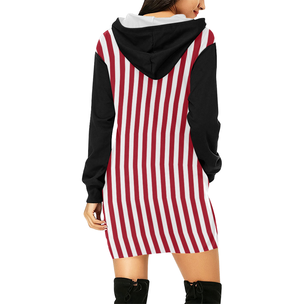 andy_stripes2 All Over Print Hoodie Mini Dress (Model H27)