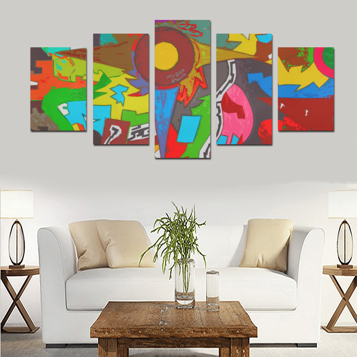 AZTEC CALENDAR IN ABSTRACT Canvas Print Sets D (No Frame)