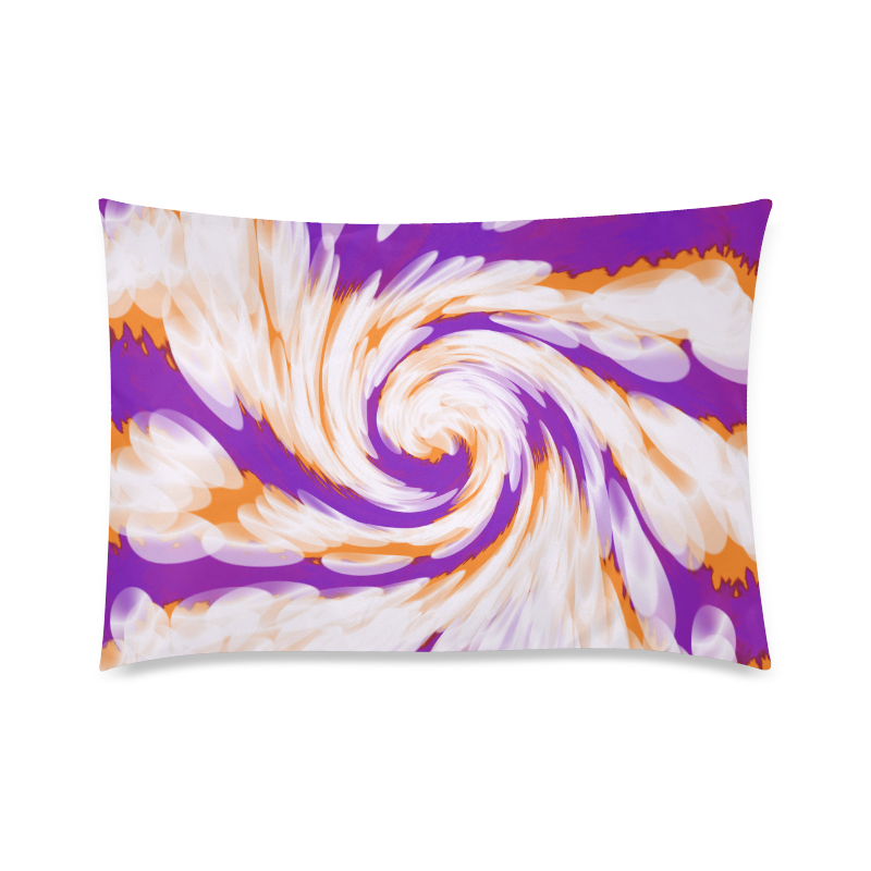 Purple Orange Tie Dye Swirl Abstract Custom Zippered Pillow Case 20"x30"(Twin Sides)