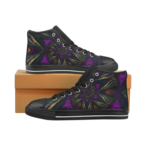 vortex triangles Women's Classic High Top Canvas Shoes (Model 017)