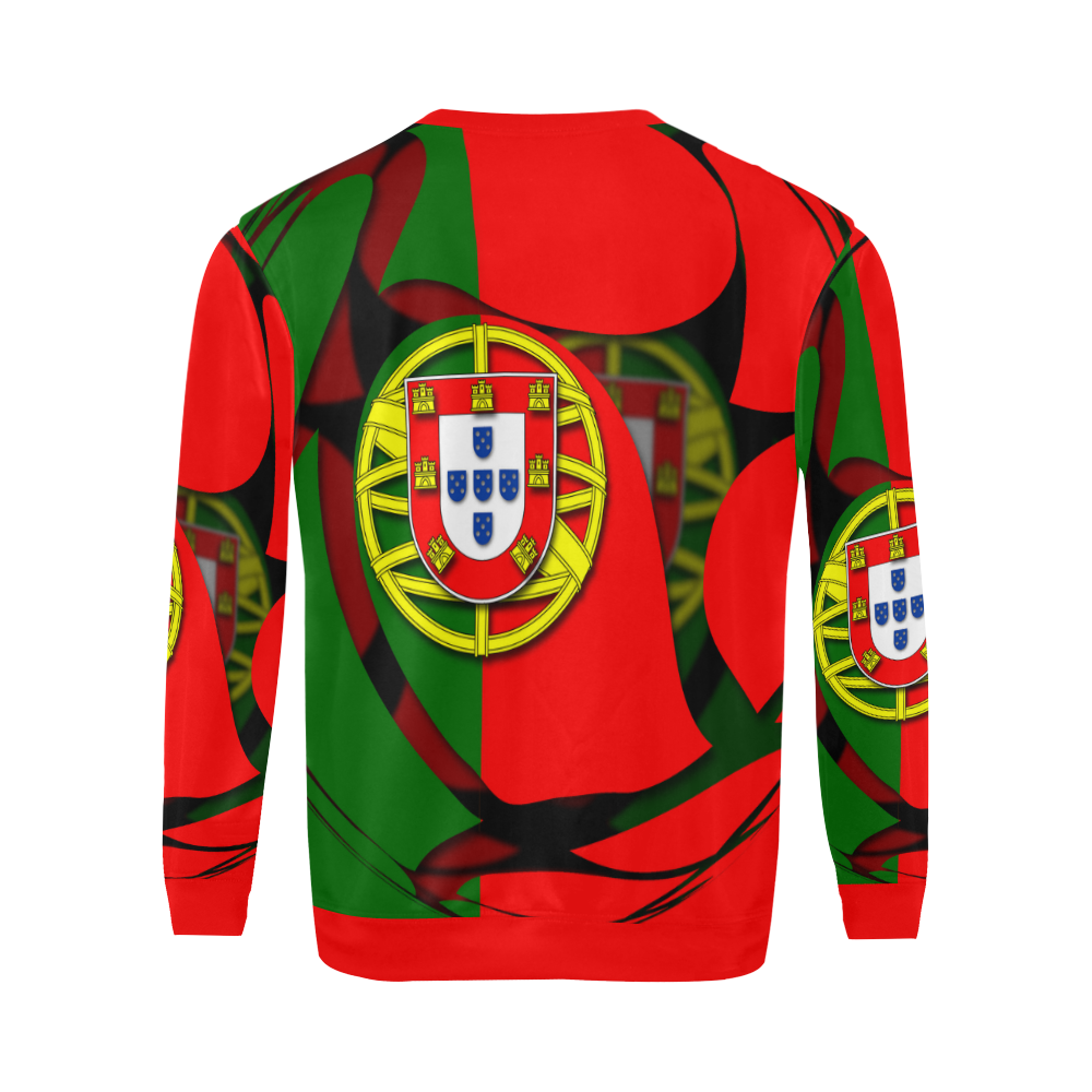 The Flag of Portugal All Over Print Crewneck Sweatshirt for Men (Model H18)