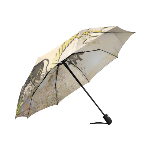 Funny steampunk giraffe Auto-Foldable Umbrella (Model U04)