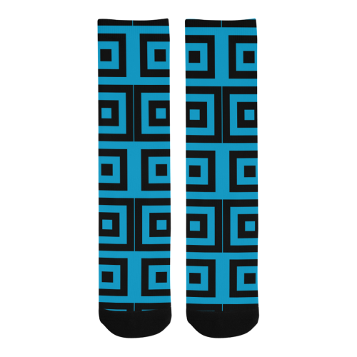 Blue-Black Pattern Trouser Socks