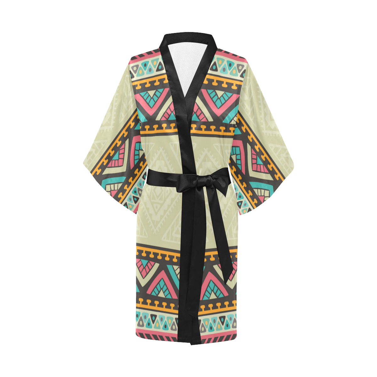 Beautiful Ethnic Tiki Design Kimono Robe