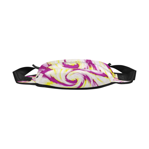 Pink Yellow Tie Dye Swirl Abstract Fanny Pack/Large (Model 1676)