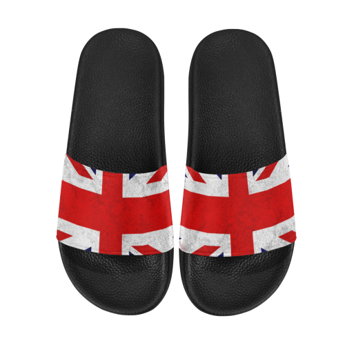 United Kingdom Union Jack Flag - Grunge 2 Men's Slide Sandals/Large Size (Model 057)