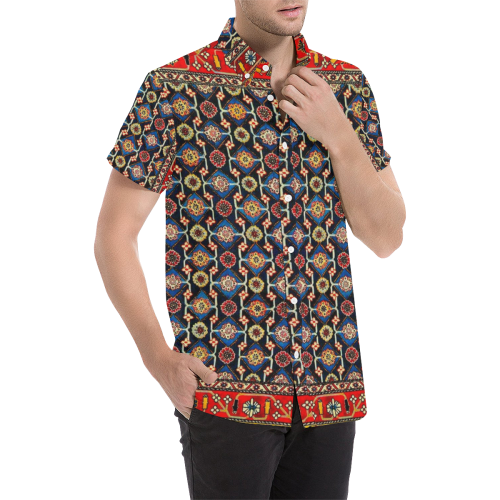 Azerbaijan Pattern 4 Men's All Over Print Short Sleeve Shirt (Model T53)