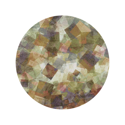 abstract squares Circular Ultra-Soft Micro Fleece Blanket 60"