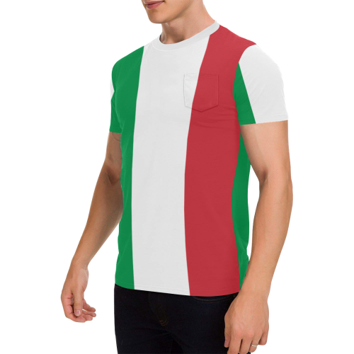 Flag_of_Italy Men's All Over Print T-Shirt with Chest Pocket (Model T56)