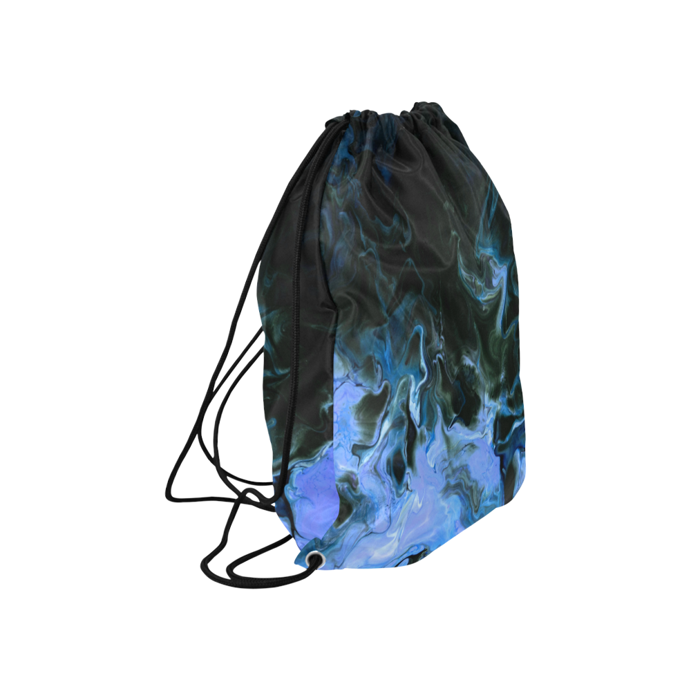 Mystical Blue Swirl Large Drawstring Bag Model 1604 (Twin Sides)  16.5"(W) * 19.3"(H)