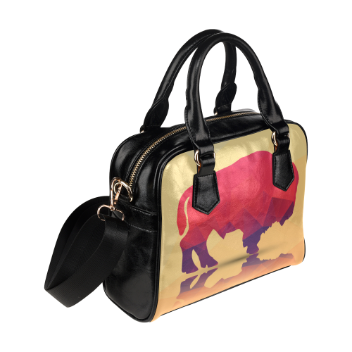 Polygonal Buffalo Shoulder Handbag (Model 1634)