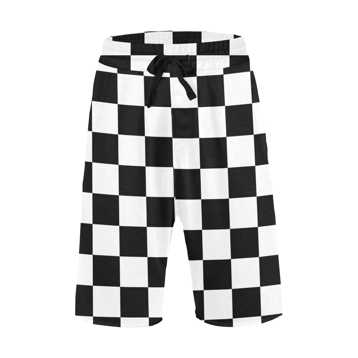 Black White Checkers Men's All Over Print Casual Shorts (Model L23)