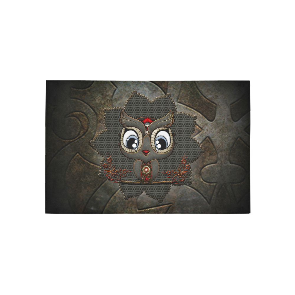 Funny steampunk owl Area Rug 5'x3'3''