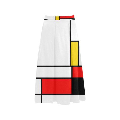 Bauhouse Composition Mondrian Style Aoede Crepe Skirt (Model D16)