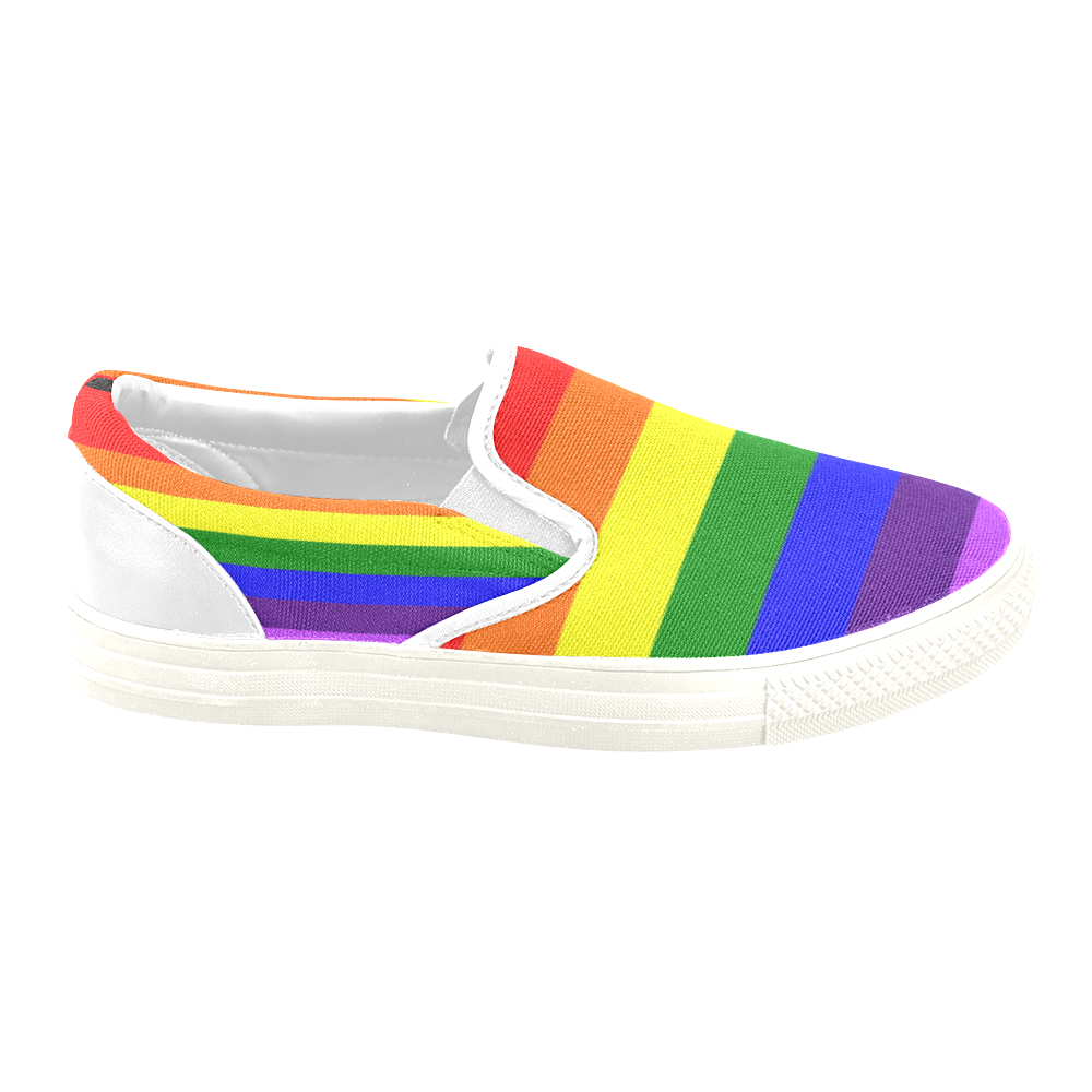 Rainbow Flag (Gay Pride - LGBTQIA+) Slip-on Canvas Shoes for Men/Large Size (Model 019)