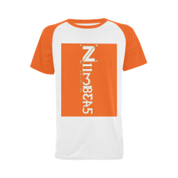 NUMBERS Collection White/Orange Men's Raglan T-shirt (USA Size) (Model T11)