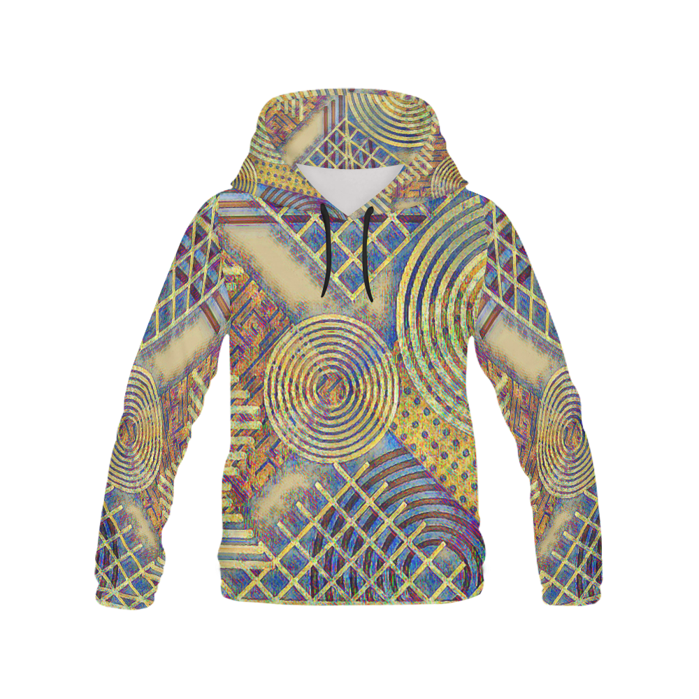 Squares & Circles  T All Over Print Hoodie for Men/Large Size (USA Size) (Model H13)