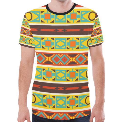 Ovals rhombus and squares New All Over Print T-shirt for Men (Model T45)