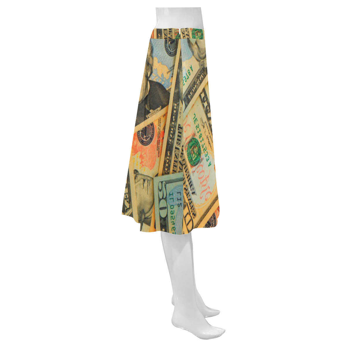 US DOLLARS 2 Mnemosyne Women's Crepe Skirt (Model D16)