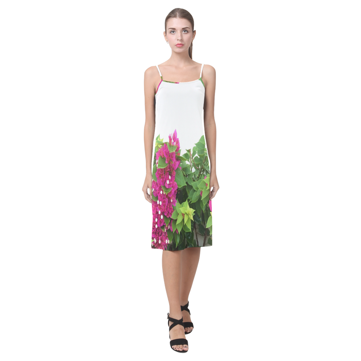 Hot Pink Bougianvillea Alcestis Slip Dress (Model D05)