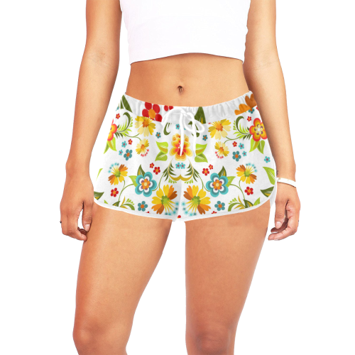 colorful-floral Women's All Over Print Relaxed Shorts (Model L19)