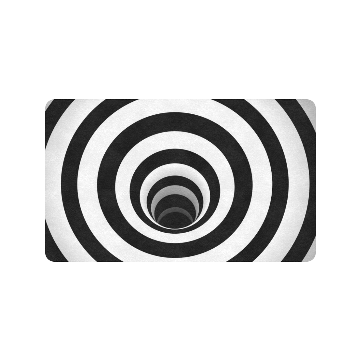Optical Illusion Black Hole Rings (Black/White) Doormat 30"x18" (Black Base)