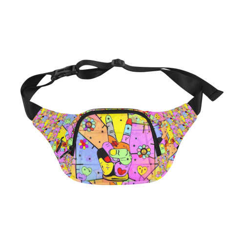 Peace Popart by Nico Bielow Fanny Pack/Small (Model 1677)