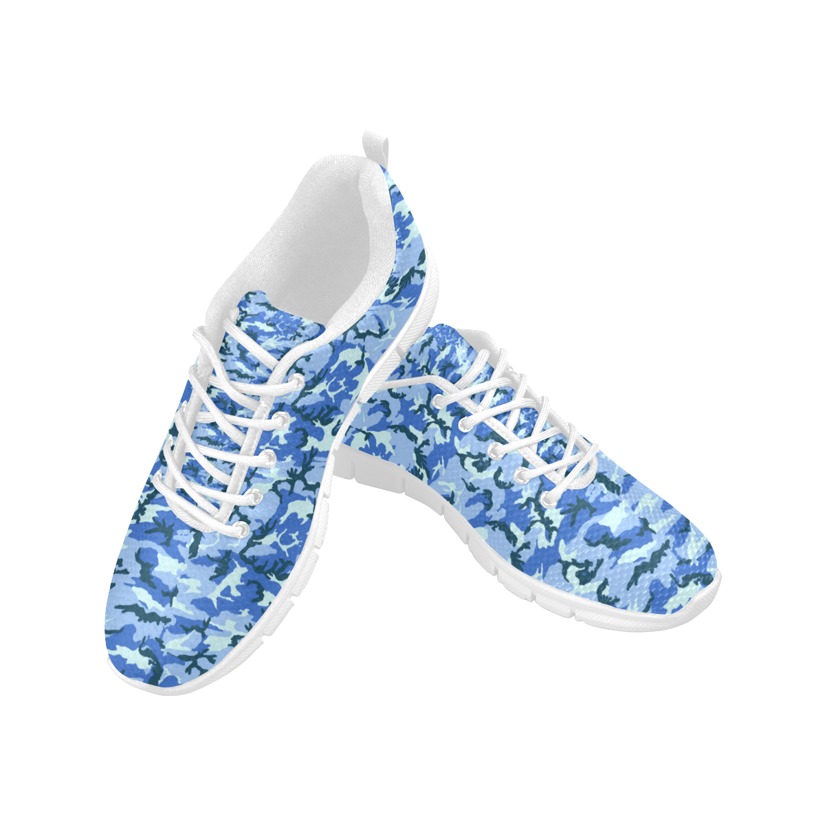 Woodland Blue Camouflage Women's Breathable Running Shoes (Model 055)