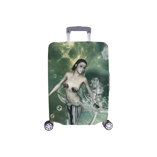 Awesome mermaid in the deep ocean Luggage Cover/Small 18"-21"