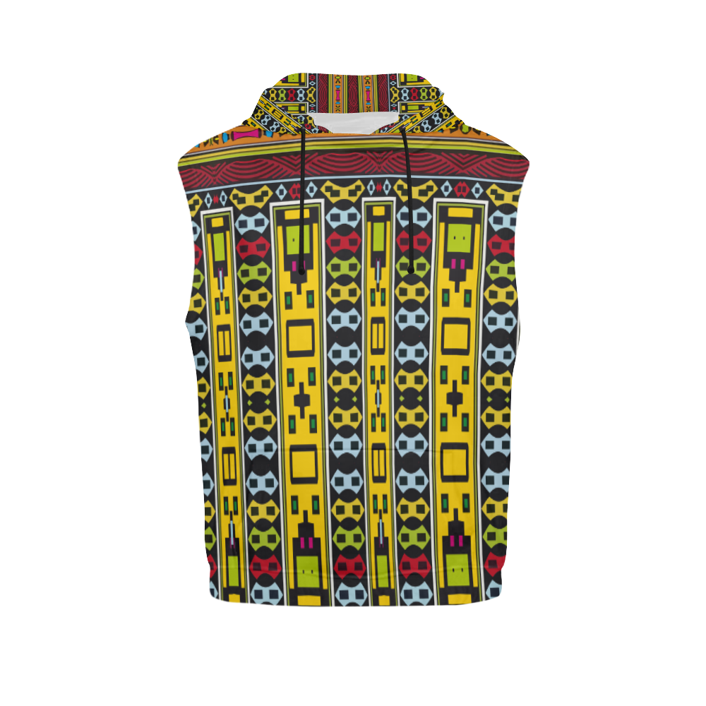 Shapes rows All Over Print Sleeveless Hoodie for Men (Model H15)