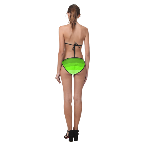 Green stripes Custom Bikini Swimsuit (Model S01)