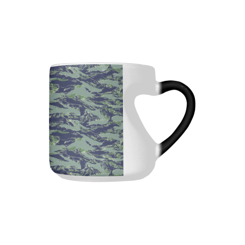 Jungle Tiger Stripe Green Camouflage Heart-shaped Morphing Mug