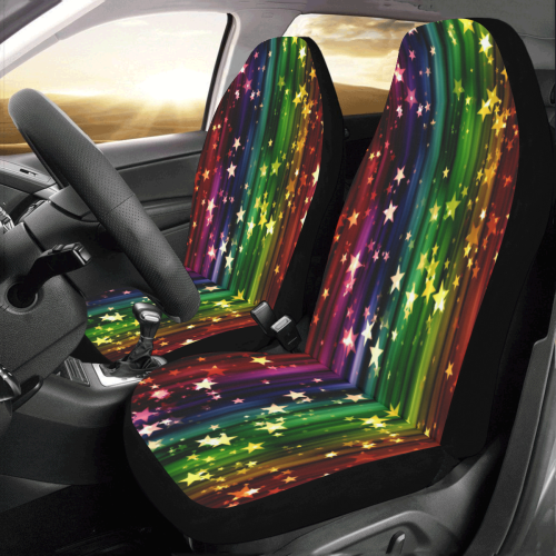 Rainbow Stars Car Seat Covers (Set of 2)