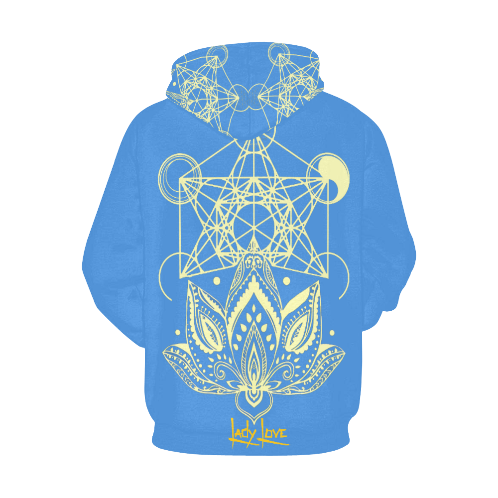 Lady Love Blue Sky All Over Print Hoodie for Women (USA Size) (Model H13)