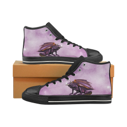 Wonderful violet dragon High Top Canvas Women's Shoes/Large Size (Model 017)