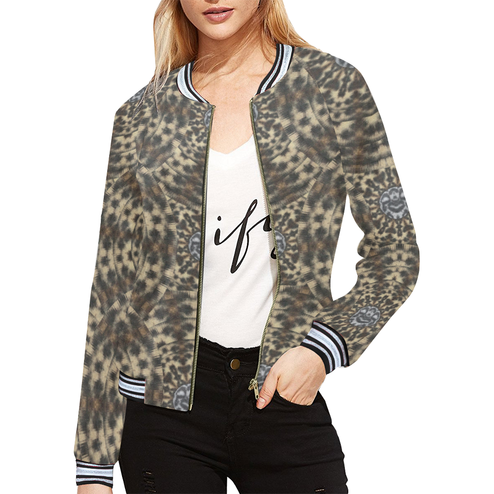 I am big cat with sweet catpaws decorative All Over Print Bomber Jacket for Women (Model H21)