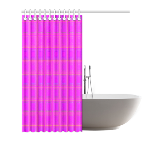 Pink golden multicolored multiple squares Shower Curtain 72"x72"