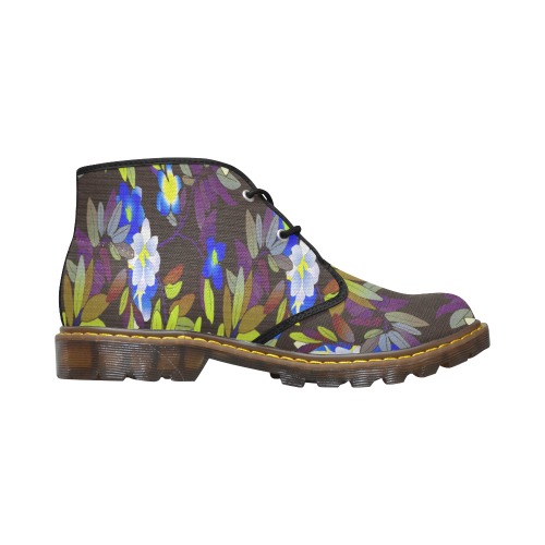 FLORAL DESIGN 1 Women's Canvas Chukka Boots/Large Size (Model 2402-1)