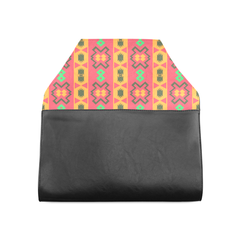 Tribal shapes in retro colors (2) Clutch Bag (Model 1630)