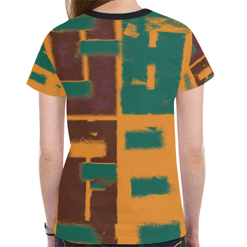 Orange texture New All Over Print T-shirt for Women (Model T45)