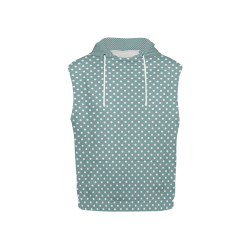 Silver blue polka dots All Over Print Sleeveless Hoodie for Kid (Model H15)