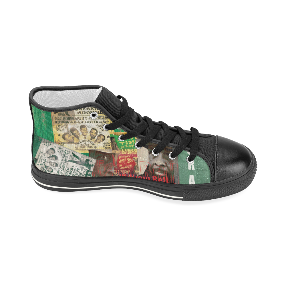 William Bell Collage 1 Women's Classic High Top Canvas Shoes (Model 017)